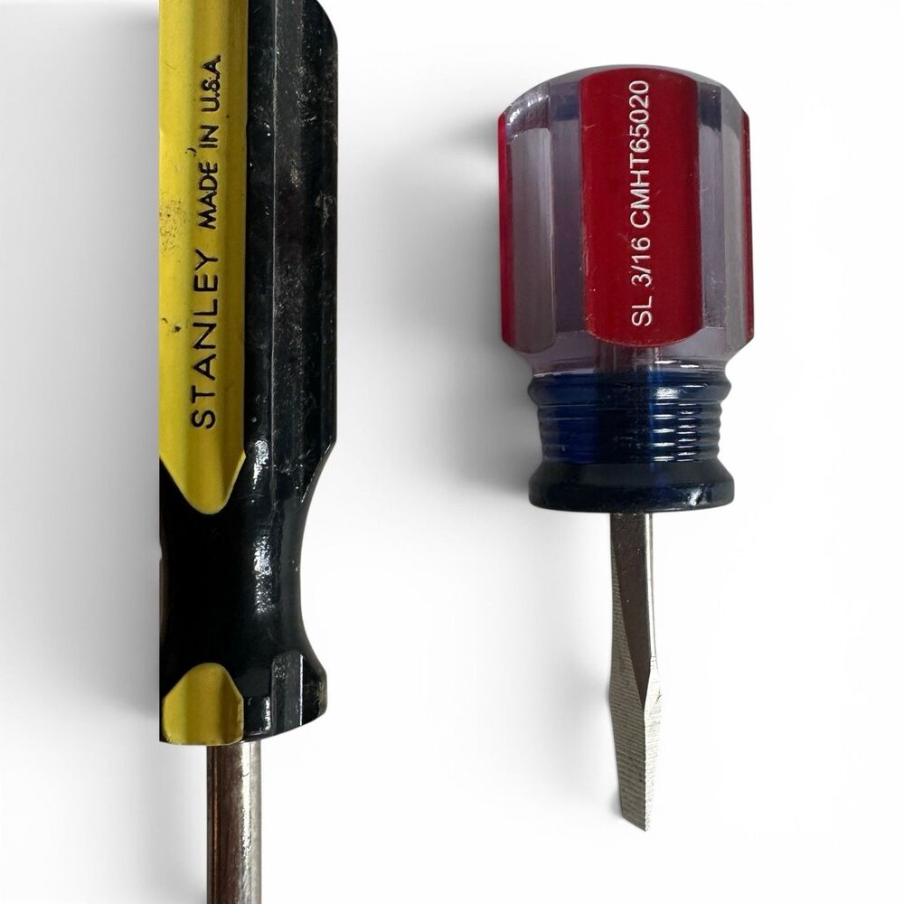 Vintage Stanley Craftsman USA Screwdriver Lot Stubby Set 64-842 64-883 CMHT65020 - Picture 6 of 6
